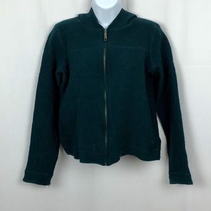 Jones Wear Wool hooded zip front jacket M